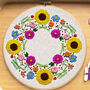 Summer Wreath Floral Embroidery Kit, thumbnail 4 of 6