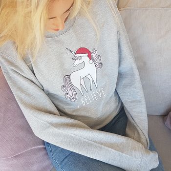 'I Believe' Childrens Christmas Jumper, 4 of 7