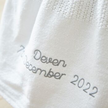 Personalised Ivory Cellular Blanket, 2 of 4