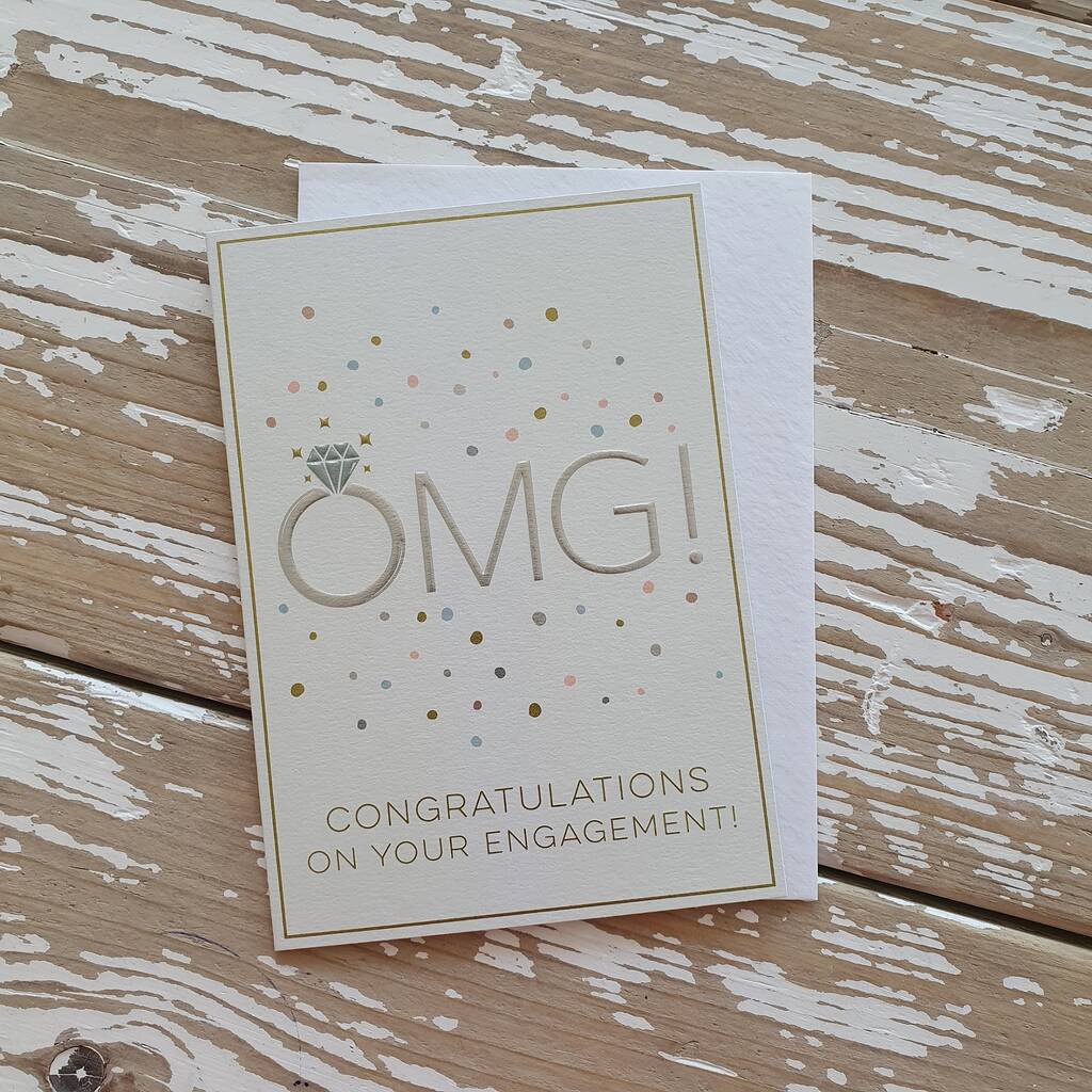 'Omg! Congratulations…' Engagement Card By Nest | notonthehighstreet.com