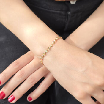 Iconic Coffee Bean Gold Plated Chain Bracelet Luxe, 3 of 6