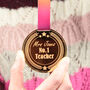 Personalised No.One Teacher Medal With Rainbow Ribbon, thumbnail 1 of 2