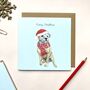 Festive Border Terrier Christmas Card, thumbnail 1 of 2