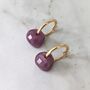 Ruby Teardrop July Birthstone Earrings, Gold, thumbnail 1 of 5