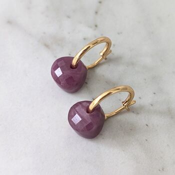 Ruby Teardrop July Birthstone Earrings, 3 of 5