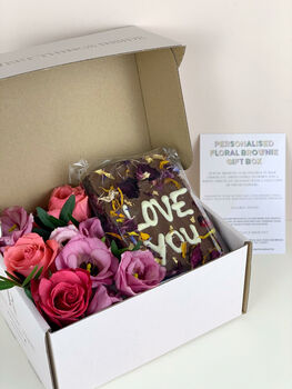 Personalised Floral Brownie Gift Box, 2 of 2