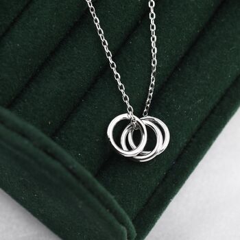 Sterling Silver Three Circles Pendant Necklace, 3 of 12