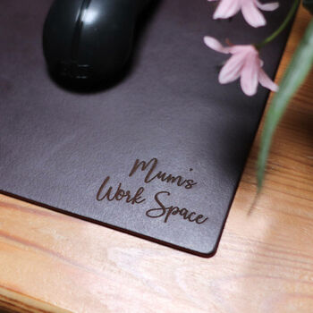 Personalised Home Office Vintage Leather Mouse Pad, 3 of 12