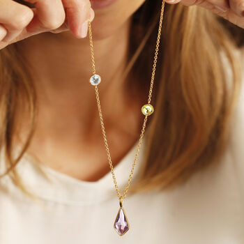 Gemstone Studded Chain With A Kite Charm, 2 of 5