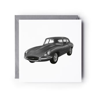 Jaguar E Type – Classic Car Greeting Card, 3 of 6