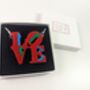 Love Necklace Acrylic Love Art Pendant Silver Plated, thumbnail 4 of 10