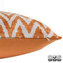 Cinnamon Zig Zag Silk Ikat Velvet Pillow Cover 40x40cm, thumbnail 3 of 6
