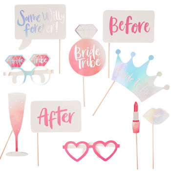 Hen Party Pink And Iridescent Photo Booth Props, 2 of 3