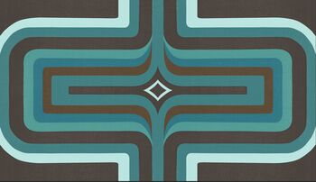 Retro Geometric Wallpaper Turquoise/ Brown, 3 of 5