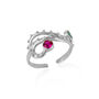 Emerald And Ruby Color Jewelled Dragon Back Ring, thumbnail 4 of 6