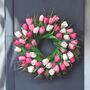 Handmade Pink And White Tulip Wreath, thumbnail 3 of 7