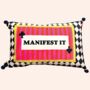'Manifest It' Velveteen Pillow, thumbnail 1 of 4