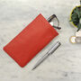 Personalised Initials Red Leather Glasses Slip Case, thumbnail 2 of 3