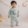 Personalised First Eid Tracksuit Moon And Star Blue, thumbnail 1 of 6