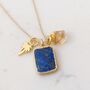 'The Trio' Lapis Lazuli Gold Plated Necklace, thumbnail 4 of 11