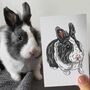Personalised Full Body Rabbit Portrait Print, thumbnail 3 of 10