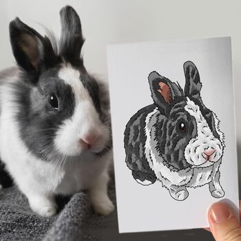 Personalised Full Body Rabbit Portrait Print, 3 of 10