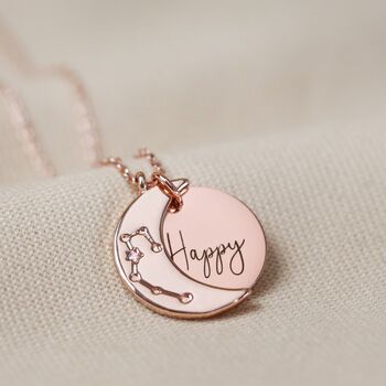 Personalised Rose Gold Plated Moon Necklace, 4 of 7