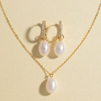 Pearl Hoop Drop Earrings With Removable Pearls In Sterling Silver And Gold, 9 of 12