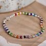 Silver Plated And Rainbow Glass Bead Bracelet, thumbnail 1 of 3