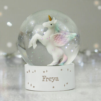 Personalised Unicorn Snow Globe Gift, 3 of 3