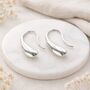Sterling Silver Molten Teardrop Earrings – 25mm, thumbnail 1 of 5