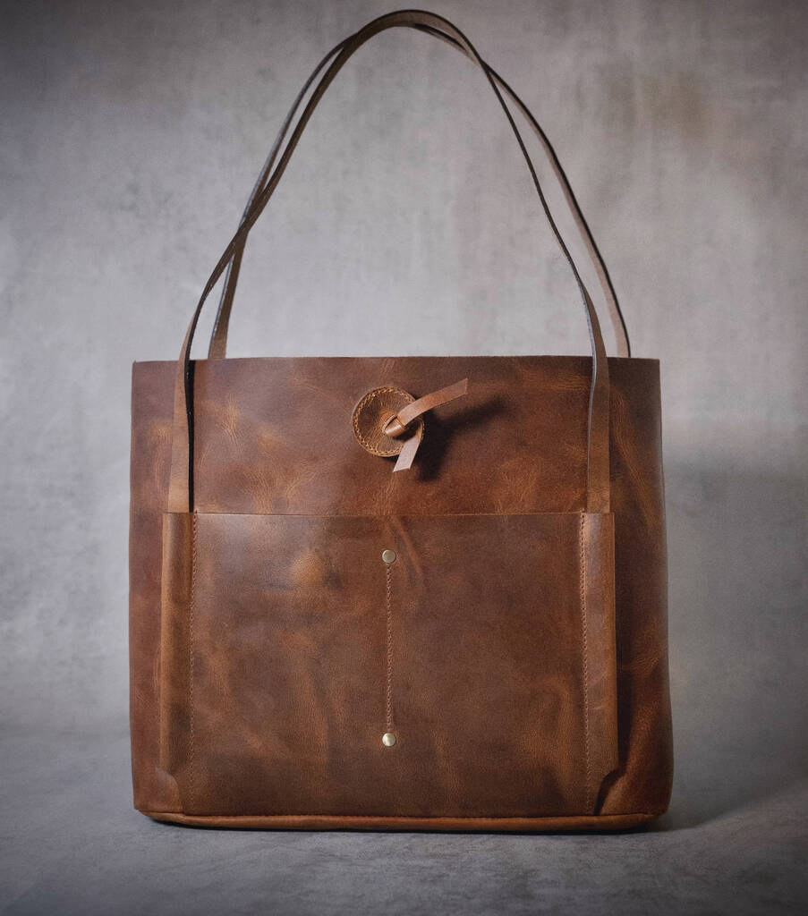 Hand Crafted Real Leather Tote Handbag Gift For Her, 1 of 11