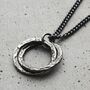 Personalised Men’s Textured Interlinking Hoops Necklace, thumbnail 2 of 5