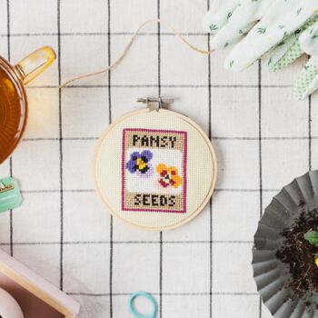 Pansy Cross Stitch Kit, 2 of 3