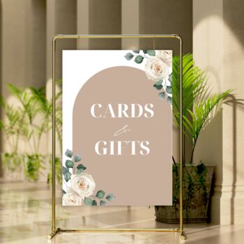 Beige Cards And Gifts Wedding Sign Board, 3 of 5