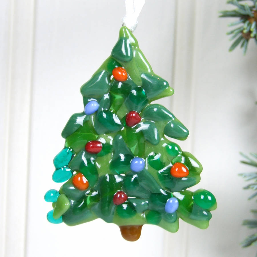 handmade glass christmas tree decoration by jessica irena smith glass