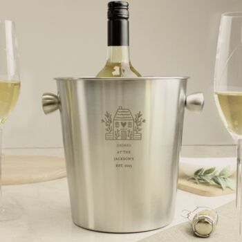 Personalised House Stainless Steel Ice Bucket, 2 of 5