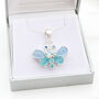 Aquamarine, Apatite And Topaz Gemstone Butterfly Pendant, thumbnail 2 of 2