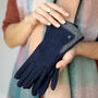Merino Wool Touch Screen Gloves With Herringbone Cuff, thumbnail 3 of 12