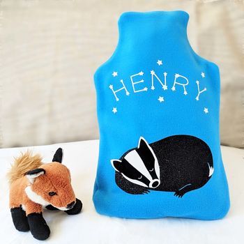 Badger Personalised Hot Water Bottle Cover, 2 of 6