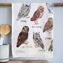 'Hooters' Illustrated Bird Tea Towel, thumbnail 1 of 3