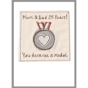 Personalised Silver Medal 25th Anniversary Card, 2 of 12