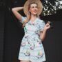 Emma Playsuit In Cotton Seaside Print Vintage 1940s Style, thumbnail 2 of 2