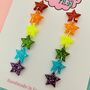Pride Rainbow Star Glitter Earrings, thumbnail 3 of 3