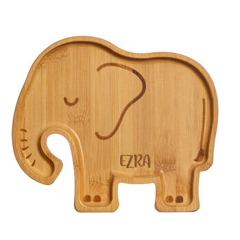 Personalised Elephant Bamboo Plate And Cutlery Set, 3 of 3
