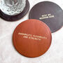 Custom Luxe 3rd Anniversary Leather Coasters, thumbnail 3 of 4