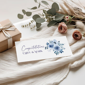 Personalised Money Envelope For Wedding Gift. Dusty Blue, 4 of 4
