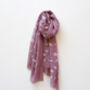 Rose Pink Feather Print Summer Scarf, thumbnail 4 of 12