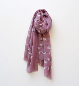 Rose Pink Feather Print Summer Scarf, 4 of 12
