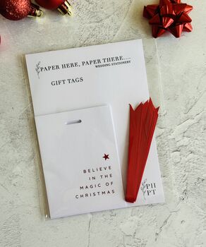Christmas Gift Tags With Red Foil Set Of Five, 4 of 4